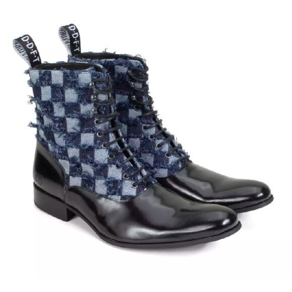 NIB - John Fluevog Executor Castellano Boots – Denim | Men’s Size 11 - Picture 1 of 16
